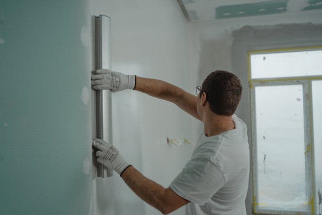 a person renovating a house